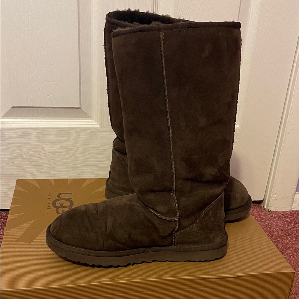 UGG Dark Brown Shearling Boots - Picture 3 of 4